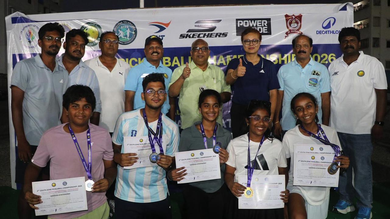 Telangana dominate opening day with 21 medals in South Zone Pickleball Championship
